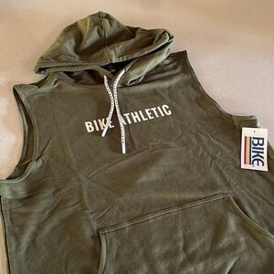NWT BIKE Cut Off Sleeve Hoodie Sweatshirt Mens L